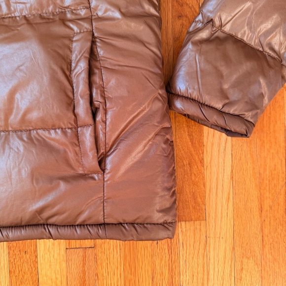 Y2K Brown Puffer Jacket with Faux Fur hood - Picture 7 of 13
